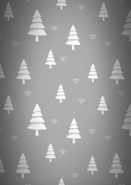Christmas trees pattern on grey background — Stock Photo, Image