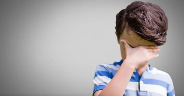 Çocuk üzgün dijital bileşik — Stok fotoğraf