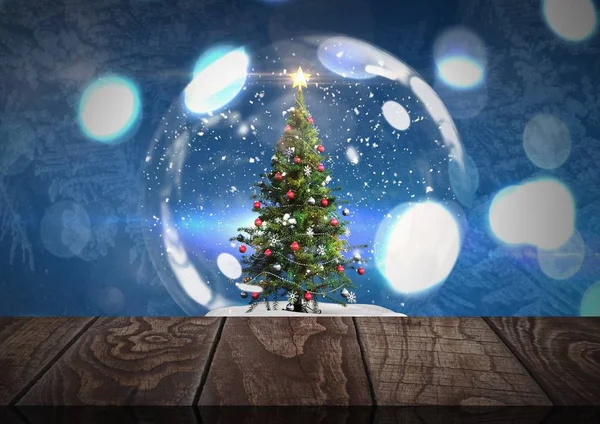 Trägolv med jul tema bakgrund — Stockfoto