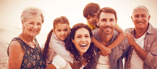 Happy family posing at beach — Stock Photo, Image
