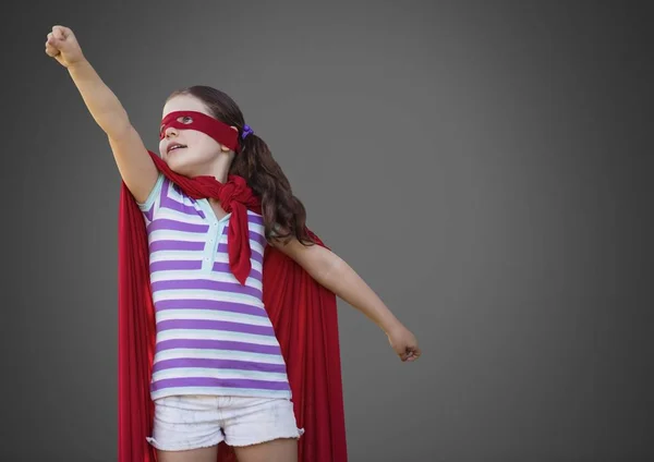 Menina com traje de super-herói — Fotografia de Stock
