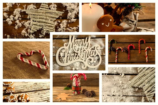 Candle and several Christmas decoration Royalty Free Stock Images