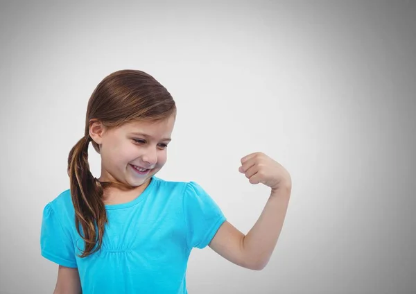 Chica con los músculos del brazo flexionado — Foto de Stock