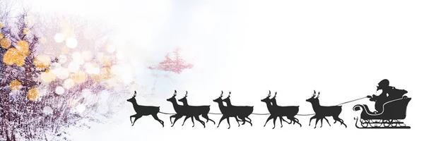 Weihnachtsmann-Schlitten und Rentiere — Stockfoto
