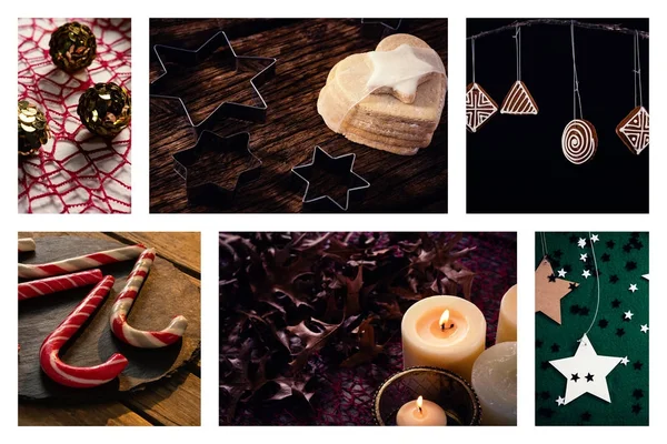 Dulces de vela y decoración de Navidad —  Fotos de Stock