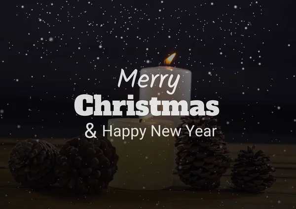 Merry Christmas and happy new year text — Stock Photo, Image