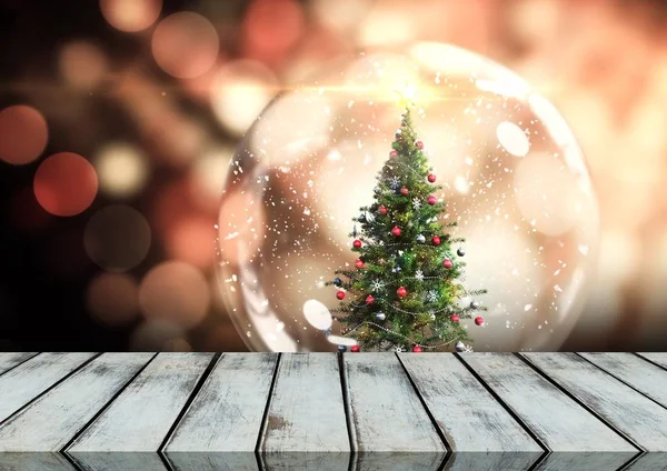 Holzboden mit Weihnachtsmotiv — Stockfoto