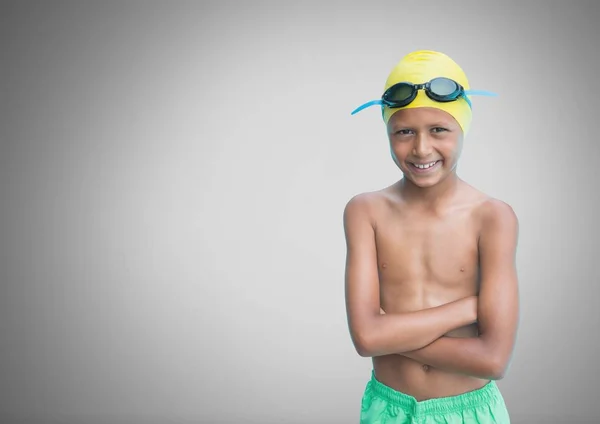 Pojke med simning slitage — Stockfoto