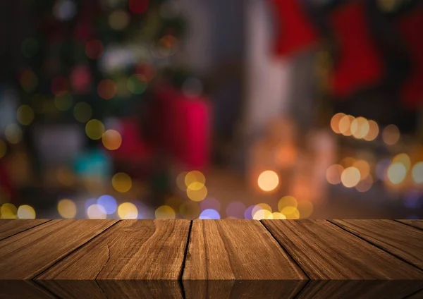 Noel tema arka plan ile ahşap zemin — Stok fotoğraf