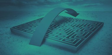 büyük labirent ok ile oluşturulan