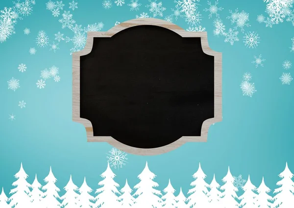 Blackboard sign on Christmas theme background — Stock Photo, Image
