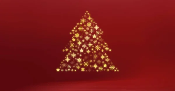 スノーフレーク クリスマス ツリー パターン形状 — ストック写真