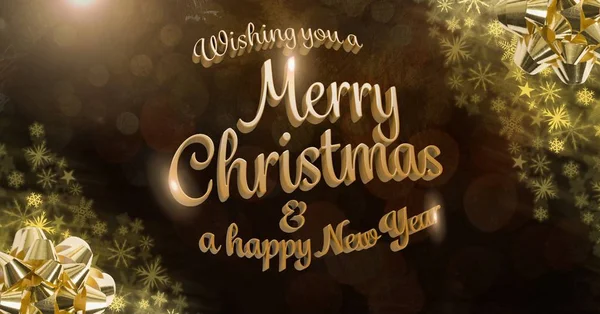 Feliz Natal e feliz ano novo texto — Fotografia de Stock