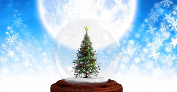 Kerstboom sneeuw globe — Stockfoto