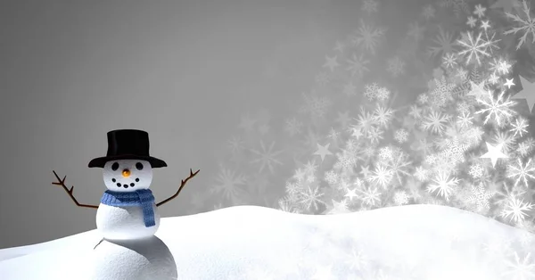 Boneco de neve e floco de neve padrão de Natal — Fotografia de Stock