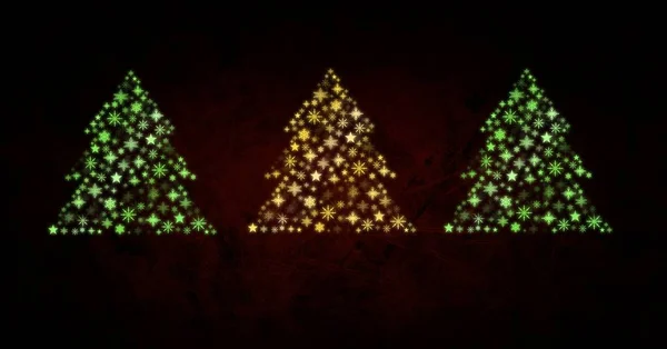 Snowflake Christmas tree pattern shapes — Stock Photo, Image