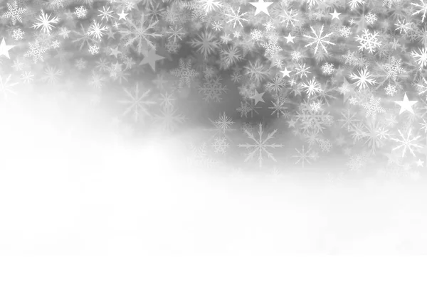 Padrão de Natal floco de neve e espaço em branco no cinza — Fotografia de Stock