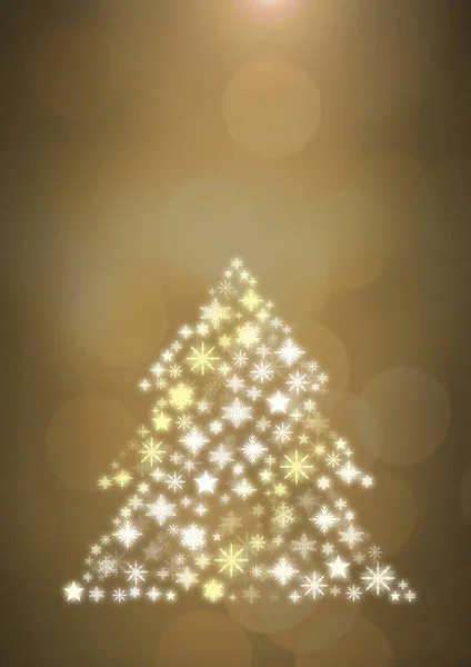 Floco de neve árvore de Natal padrão forma brilhante — Fotografia de Stock