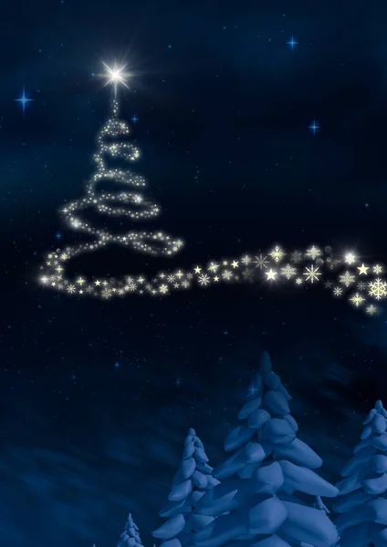 Floco de neve árvore de Natal forma padrão — Fotografia de Stock