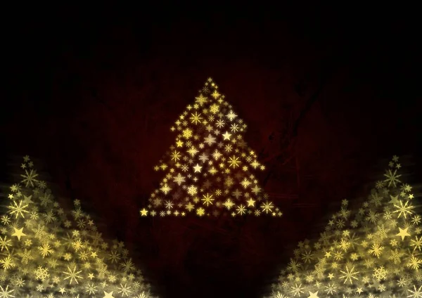 Snowflake Christmas tree pattern shape glowing — Stock Photo, Image