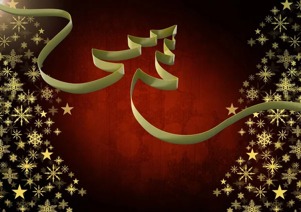 Noel ağacı şerit ve kar tanesi Noel ağacı desen 