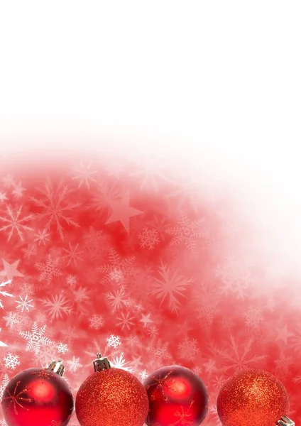 Bauble kerstversiering en sneeuwvlok Kerst patroon en lege ruimte — Stockfoto