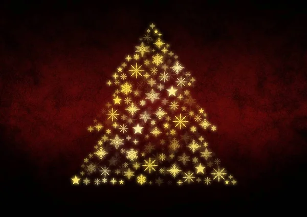 Snowflake bentuk pola pohon Natal — Stok Foto