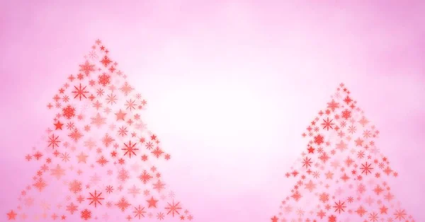 핑크 눈송이 크리스마스 트리 패턴 모양 — 스톡 사진