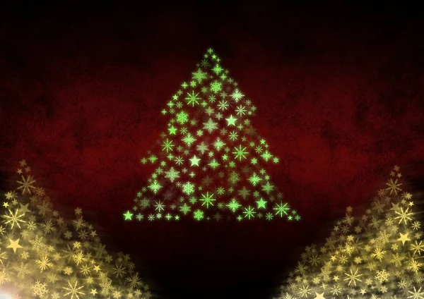 スノーフレーク クリスマス ツリー パターン形状 — ストック写真