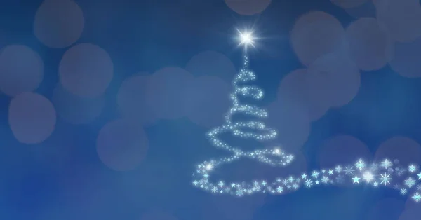 Снежинка новогодняя ёлка светится — стоковое фото
