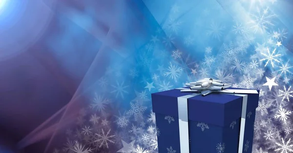 Scatola regalo e fiocco di neve modello di Natale — Foto Stock