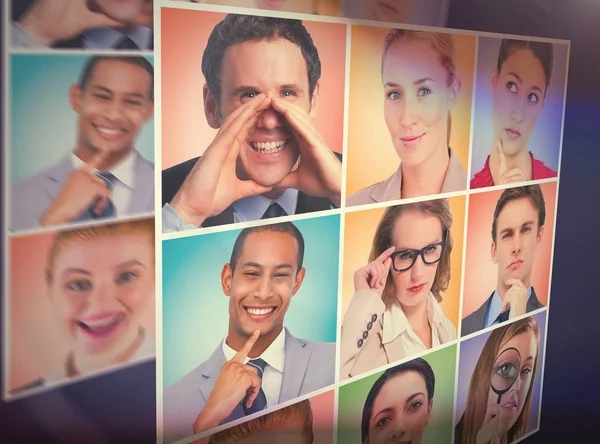 People collage portrait 3x3 — Stock Photo, Image