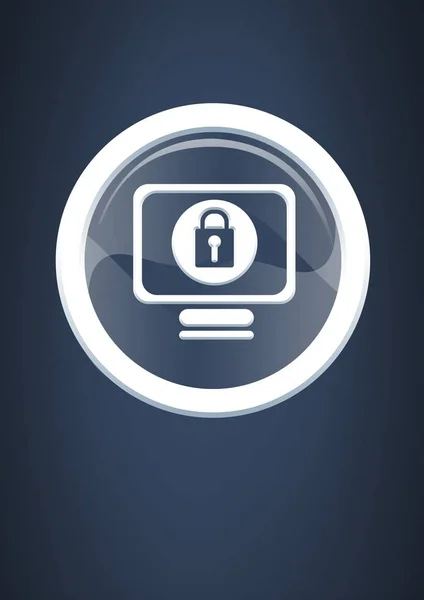 Security lock-pictogram op computer — Stockfoto