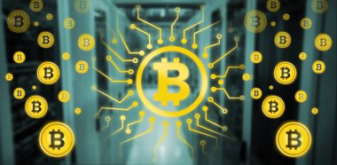 Bitcoin dijital cryptocurrency sembolü