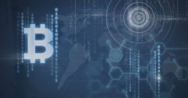bitcoin grafik simge ve teknolojik grafik