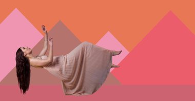 Kadın kayan ve minimal şekilleri