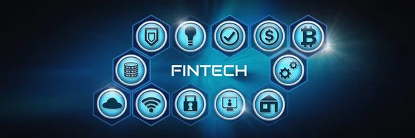 Fintech with various business icons — Stock Photo, Image