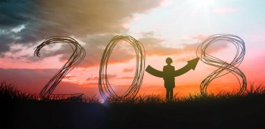 işkadını Kızıl gökyüzü karşı oklu