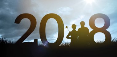 İki golfçü yan yana