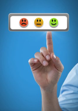 Geribildirim gülen yüzler dokunmadan el 