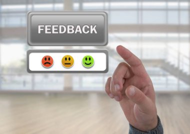 Geribildirim düğmesini gösteren bir el