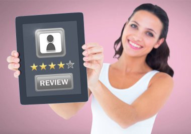 kadın holding tablet 