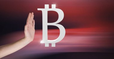El bitcoin sembol simge ile açık