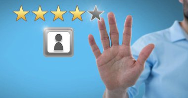 Gözden geçirme derecelendirme yıldız dokunmadan el