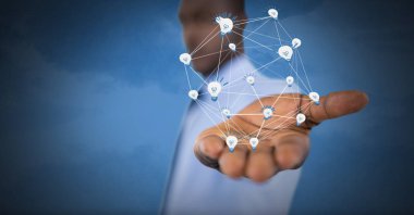 El açmak 3d ampul fikir kutsal kişilerin resmi ile