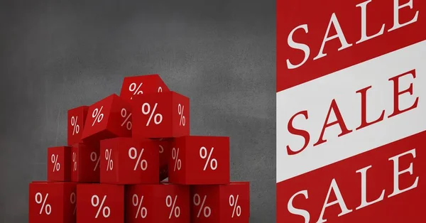Satılık etiketi ile yüzde simgesi simgeleri — Stok fotoğraf