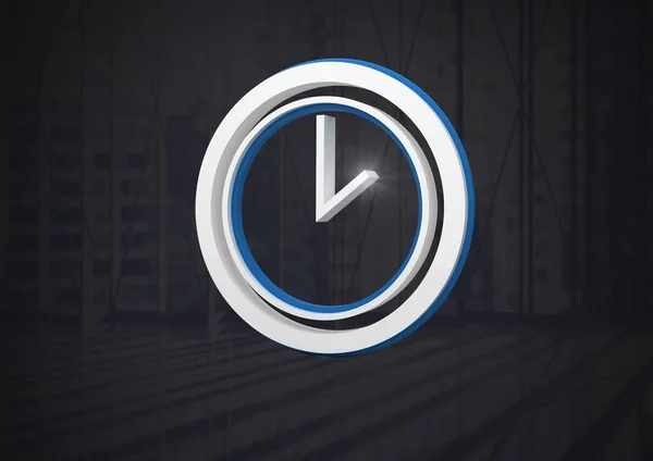 Klocksymbolen ikonen och mörk bakgrund — Stockfoto