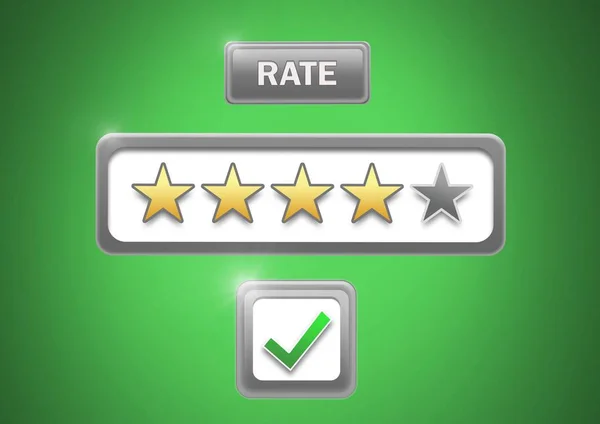 Rate button and star ratings with tick