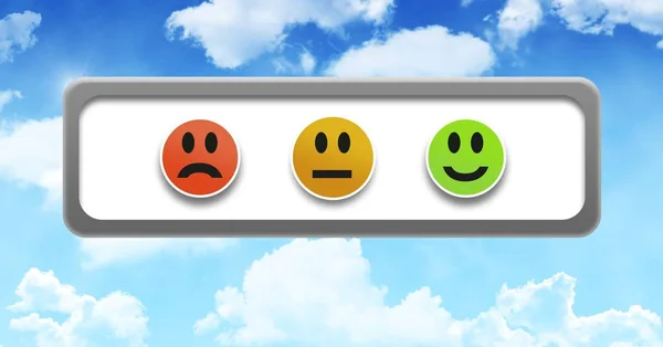 Smiley gezichten feedback tevredenheid knoppen — Stockfoto