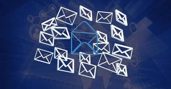 Iconos de mensaje de correo electrónico 3D —  Fotos de Stock